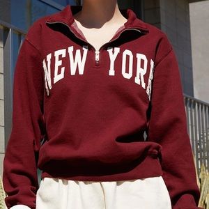 Burgundy red New York pullover sweatshirt